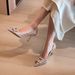 2025 New High-End Champagne-Colored High Heels, Super Elegant Sequin Stilettos With Rhinestones, Wedding Shoes For_vogvips.com