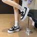 Minimalist White Canvas Sneakers - Street Style Shoes (Breathable & Comfortable, Everyday Wear) - BK6906_vogvips.com