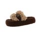 Thick-Soled Furry Women, Outdoor Wear, 2025 Autumn And Winter New Korean Style Comfortable Slippers, One-Strap Cotton_vogvips.com