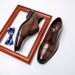New men's leather shoes men Oxford leather business three-joint formal men's shoes cowhide men's leather shoes London leisure_vogvips.com
