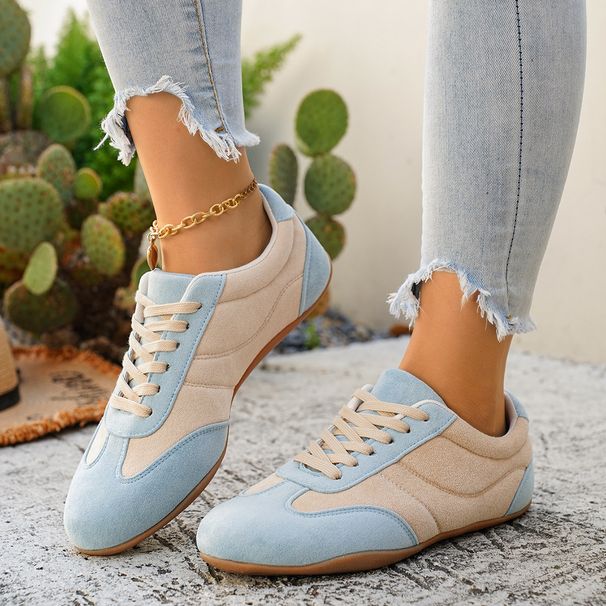 2026 Women's Retro Suede Lace Sneakers, Soft And Lightweight Rubber Soled Fashionable Sneakers, Suitable For Daily Walking And Casual Shoes_vogvips.com