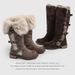 Super Warm, Integrated Leather And Fur~Detachable Buckle Strap, Women's Riding Snow Boots, 2025 Winter New Model,_vogvips.com