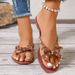 New Style Rivet Bowknot Sandals Summer Crystal Shoes Women Outdoor Craft Flip-Flops_vogvips.com
