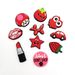Red Series Cute Cartoon Shoes Flower Decoration Buckle Soft Glue DIY Fun Garden Shoe Accessories_vogvips.com