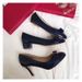 F Brand 2025 Spring And Autumn SF Genuine Leather Women's Mid-Heel Red Wedding Thick Heel Shallow Mouth Round Toe F_vogvips.com