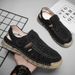Men's Summer Hole Shoes Hollow Breathable Beach Shoes, Soft Sole, Breathable, Closed-Toe, Non-Slip, Large Size Sandals_vogvips.com
