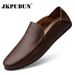 Genuine Leather Men Casual Luxury Brand 2020 Italian Mens Loafers Moccasins Breathable Slip On Boat Shoes Plus Size_vogvips.com