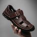 Cross-border Summer Genuine Leather Soft-soled Breathable Closed-toe Non-slip Trendy Casual Clogs Men's Sandals Water_vogvips.com