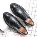 Voyage Leather Korean Pointed Brogue Men's Business Casual Formal British Style Hairstylist Trendy Shoes_vogvips.com