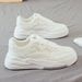New Fashion Color Blocking Sports And Leisure For Autumn 2025, White Shoelaces, College Style, Plus Size Women's Shoes,_vogvips.com
