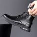European Warm Series Men's Martin 2025 Autumn Winter New Plush Work Boots British Style High Top Trendy Genuine Leather Cotton Shoes_vogvips.com