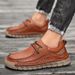 Men's With Lace Up, Genuine Leather, Loafers, Fashionable Handmade Casual Shoes, Men's Plus Size Leather Shoes_vogvips.com