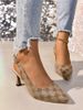 Women's sandals with thin heels, high heels, large size points and hollow one-line buttons_vogvips.com