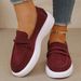 SHLIANG Large Size Thick Heel Slip-On Loafers Women's Retro Round Toe Casual Slope Heel Bean Bean Shoes Comfortable Breathable Rubber V0157_vogvips.com