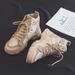 Women's Martin Thick Sole 2024 Spring New Korean Trendy Student Campus Style Versatile Canvas Riding Ankle Boots_vogvips.com