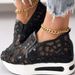 2026 New Sequined Large Size Platform Sneakers Women's Fashion Mesh Breathable Foot Wedges_vogvips.com