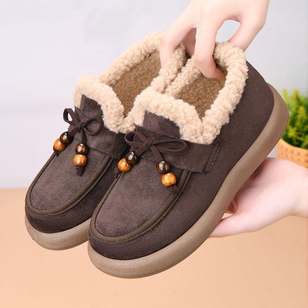 2025 Winter New Thickened Shoes With Fleece, Warm Slip-On Versatile Fashion Women's Cotton Boots_vogvips.com