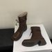 Chunky Heel French British Style Lace-up Martin Boots For Women 2025 Autumn New Model_vogvips.com