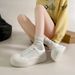 Women’s Shoes Spring Thick Soled Classic White Sneakers For Women Trendy All Match Student Casual Shoes Solid Color Simple Sports Shoes_vogvips.com