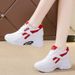 Dad Women, Trendy And Versatile, 2025 Spring New Soft Sole Leather Breathable Casual Sports Running Shoes For Women_vogvips.com