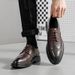 Euro Step 2025 Spring And Autumn New Solid Color Heel British Style Low Top Black Casual Thick Sole Brogue Business Shoes 6151-Q_vogvips.com