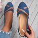 Women's Casual Slip-On Loafers With Cross Strap - Breathable Canvas & PU Lining - Round Toe Flat Shoes For Everyday Comfort_vogvips.com
