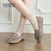 OZZEG Genuine Leather Spring Shallow Mouth Tassel Maternity Single Flat Bottomed Women's Boat Shoes 2FC07_vogvips.com