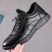European Warm Series Autumn Winter New British Style Breathable Men's Business Casual Leather Slip-On Soft Sole Fleece Lined Cotton Shoes_vogvips.com