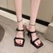 High Heel Slippers 2025 Summer New Style Square Headed Open Toe Thin Heels, Straight Line, Wearing Sandals For Women_vogvips.com