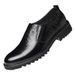 Euro Step Elderly Men's Leather Business British Style Derby Formal Black Casual Shoes Slip-On Soft Sole_vogvips.com
