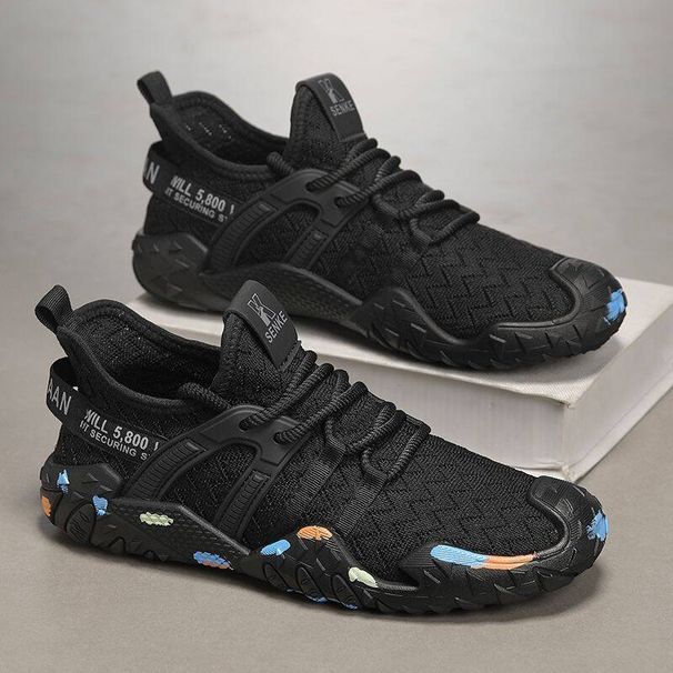 European Men's New Summer Trendy Fly-knit Breathable Sports Shoes, Outdoor Casual Versatile Lightweight Running Shoes_vogvips.com