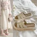 Slippers Women Summer Flat Shoes Female Slides Pantofle Fashion Platform Low Rome Scandals PU Fabric Rubber Hoof 250321_vogvips.com
