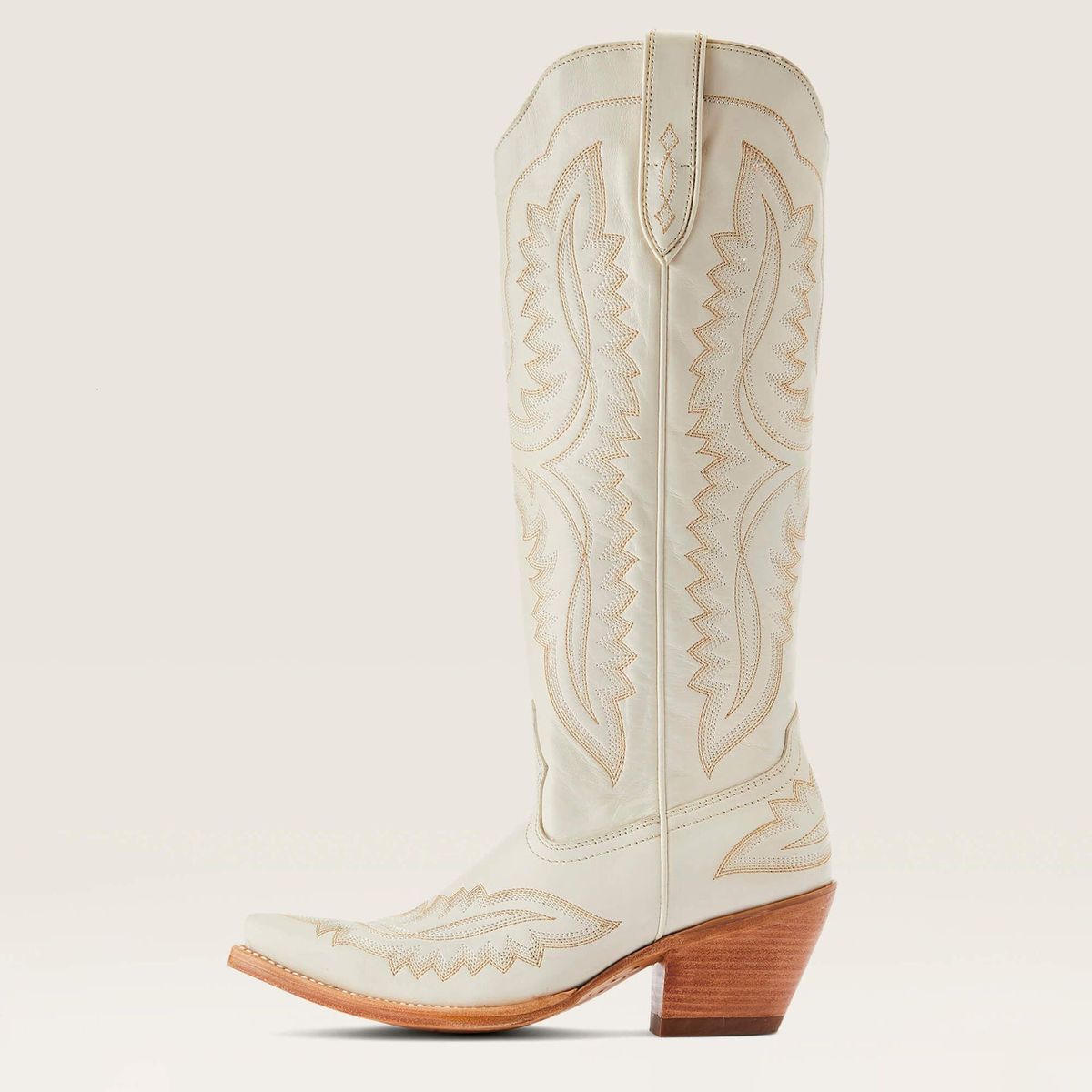 Pointed Toe Chunky Block Heel Knee High Large Size Western Retro Tall Leather Riding Boots_vogvips.com