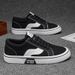 Men's Color Block Canvas Sneakers Breathable Non Slip Casual Walking Skate Shoes_vogvips.com
