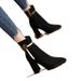 Autumn Winter Pointed Toe Slim Short Thick Heel 2024 New Elegant Fashion High Heels Internet Celebrity Martin Boots For_vogvips.com