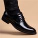 European Warm Series Black For Men Formal Business Casual Genuine Leather British Style Soft Sole Autumn Winter Height Increasing Pointed Toe_vogvips.com