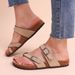 Kidmi New Fashion Women's Summer Cork Clogs Sandals Classic Women Mules Soft Suede Beach Slides With Adjustable Buckle_vogvips.com