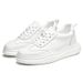 Height-increasing Men's Shoes Platform Muffin Shoes Inner Height-increasing Board Shoes Low-top Cowhide Surface Retro Sneakers_vogvips.com