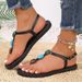 Summer Casual Flat For Women, Hollow Buckle Beach Sandals, Soft Sole Thong Strap Trendy Women's Sandals_vogvips.com