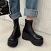 Ultra High Heel Black Wome, Petite Thick Sole Platform Height Icreasig Versatile 2024 New Style Marti Boots For_vogvips.com