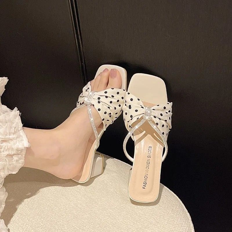 Women' Ummer Outdoor Open-toe Quare-head Rhinetone Trap Andal, Exy High-heeled Lipper, High-end Women'_vogvips.com