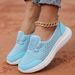 2024 Spring Cross-Border Large Size Slip-On Lazy Casual Women's Mom Low-Cut Flat Walking Shoes_vogvips.com