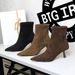 2738-1 French Classic Retro Style Suede Pointed Toe Slim Single Thin Mid Heel Versatile Melard Short Boots For Women_vogvips.com