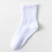 Pure Cotton Socks Spring And Summer, Thin, Antibacterial And Deodorant, Mid Tube Socks For Men And Women, Pure Black, White And Gray_vogvips.com