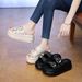 Women's French Polka Dot Platform Sandals 2026 New Style Summer Casual Height Increasing Shoes Wear with Skirts Versatile_vogvips.com