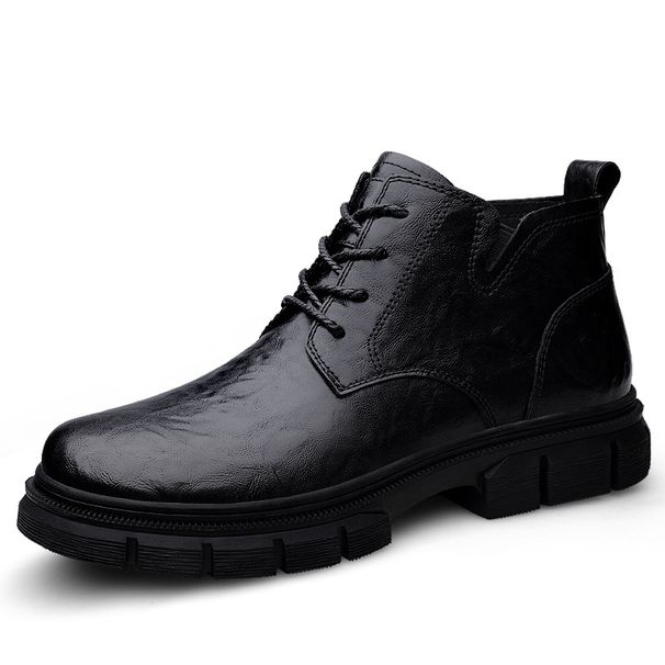Thick-soled High-top Retro Martin Boots Burst Waterproof Short Boots Outdoor Tooling Boots Leather Boots Men's Shoes_vogvips.com