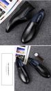 Men's Casual Matching Solid Color Leather Shoes Embossed Leather Shoes Soft Surface Soft Sole Driving Shoes_vogvips.com
