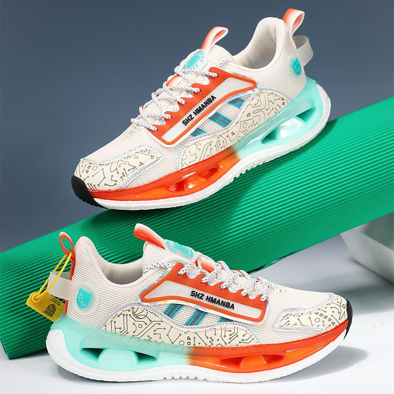 Spring And Summer Fashion Sole Sports Soft Elastic Popcorn Running Mesh Breathable Casual Trendy Shoes_vogvips.com