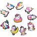 Cute Cartoon Unicorn Series Shoes Flower Decoration Buckle Children's Birthday Gift Garden Shoes Accessories Accessories_vogvips.com