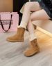 Snow Boots With Lining, Thickened Women's Sheepskin Retro Fleece Lined Fur Cotton Shoes, Casual Short Boots, 2025 Winter_vogvips.com